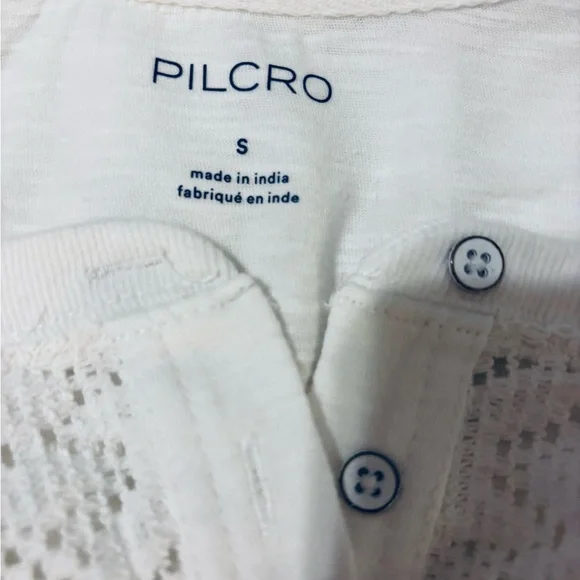 Pilcro Anthropologie White Lace Detail Top nwt - Picture 10 of 15